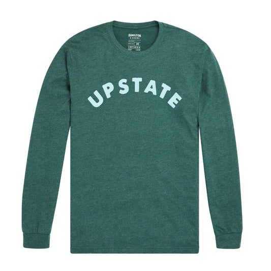 Upstate Arch Long Sleeve T - Heather Forest Green