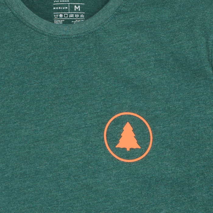 Upstate & Chill® Logo Sleeve T - Heather Forest Green