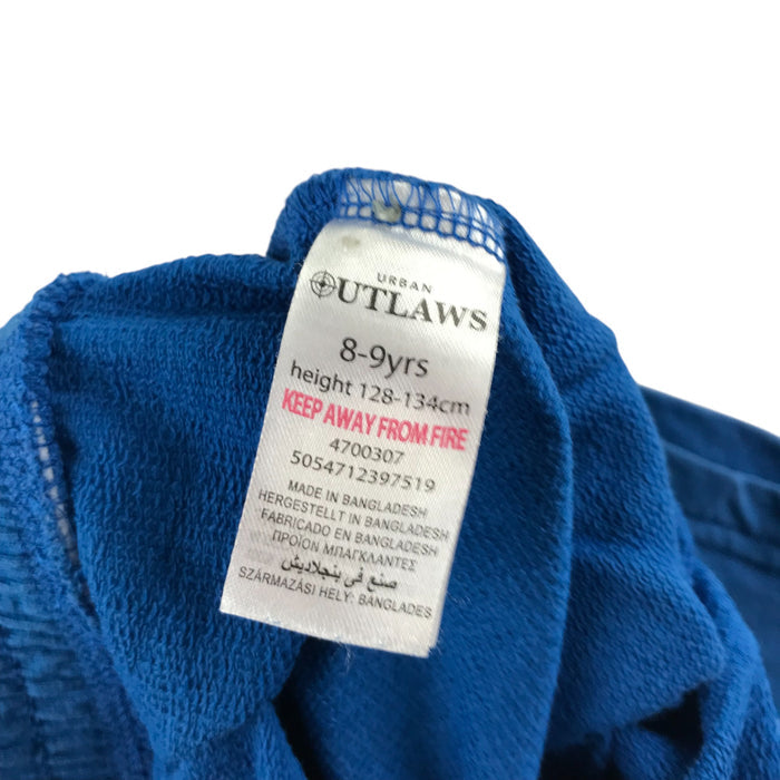 Urban Outlaw 8-9 years blue plain elasticated waist cotton shorts