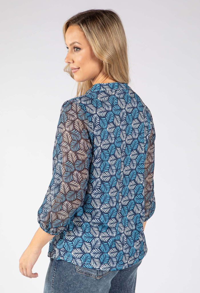 Valarie Palm Print Blouse