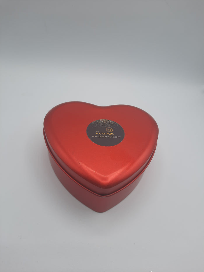 Valentine heart shape red tin gift box filled with Ferrero chocolates Gift for oyur loved ones