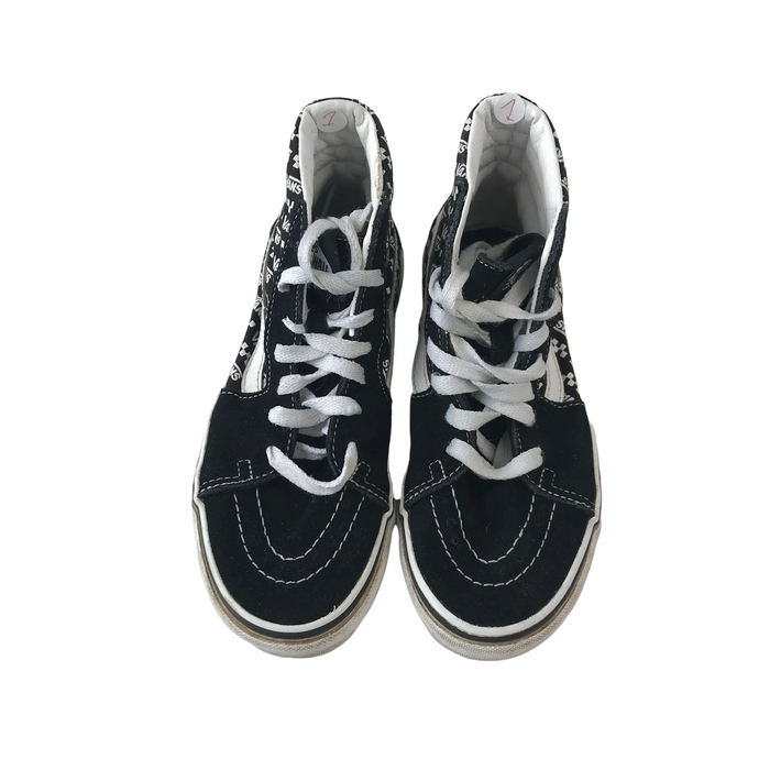 Vans size UK 1 black high top trainers