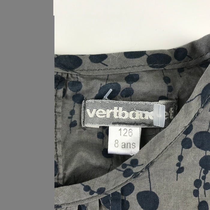 Vertbaudet 8-9 years grey and navy blouse