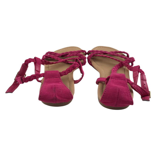 Very size UK 12 (jr) pink straps twisted sandals