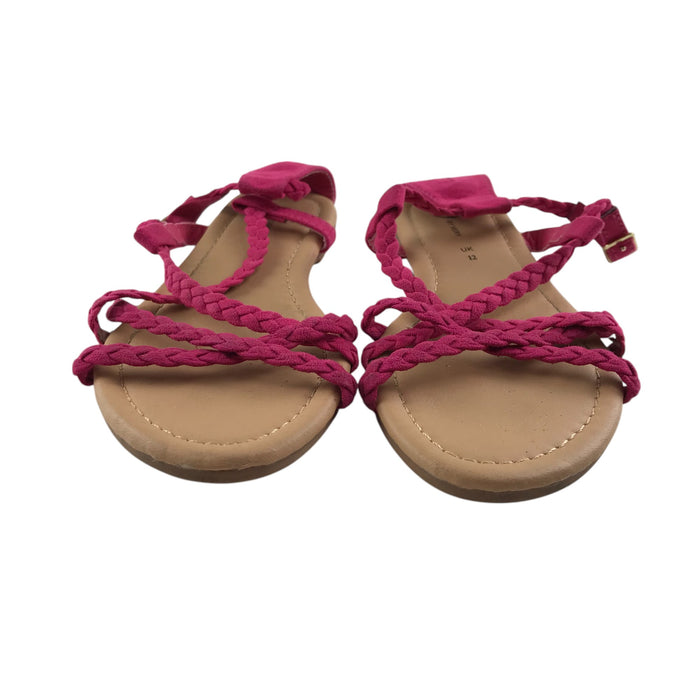 Very size UK 12 (jr) pink straps twisted sandals