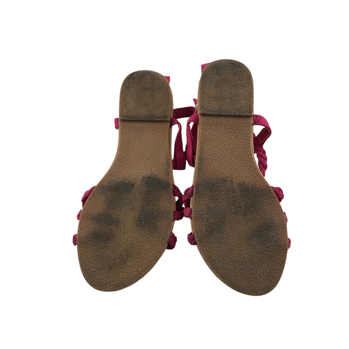 Very size UK 12 (jr) pink straps twisted sandals