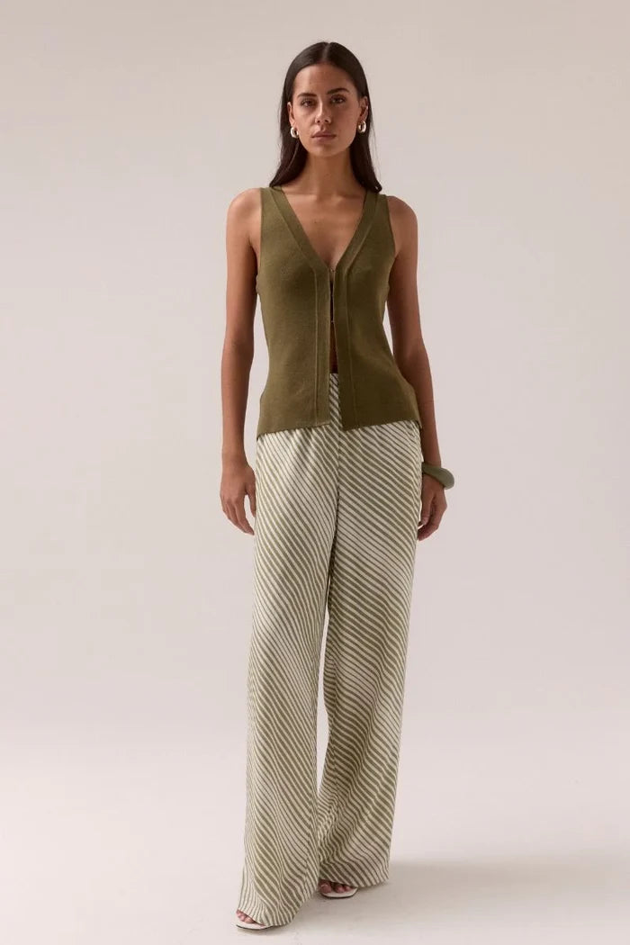 VISTA PANTS - OLIVE STRIPE