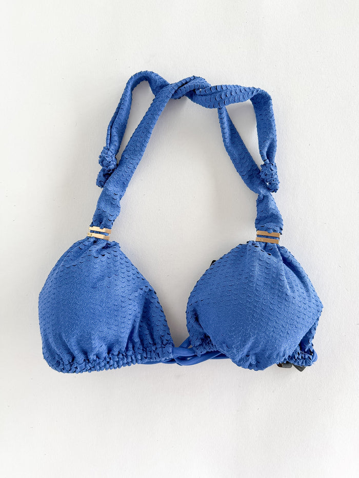 Vix Paula Hermanny Scales Ripple Bikini Top In Blue