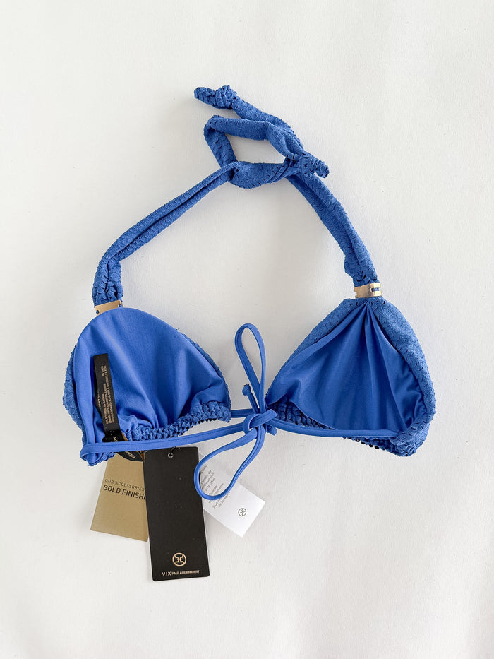 Vix Paula Hermanny Scales Ripple Bikini Top In Blue