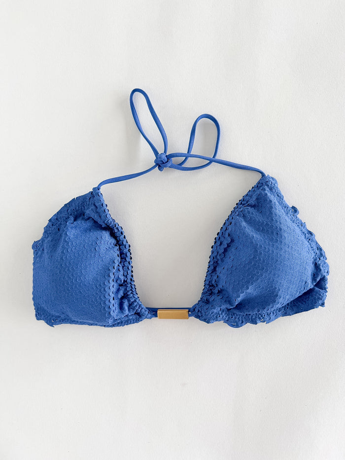 Vix Paula Hermanny Scales Ripple Tri Bikini Top In Blue