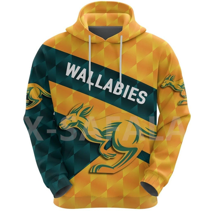 Wallabies 3D Printed Hoodie