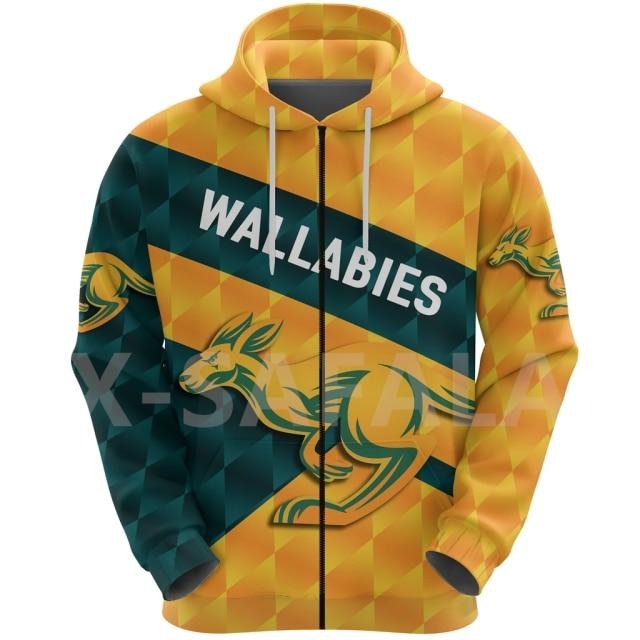 Wallabies 3D Printed Hoodie