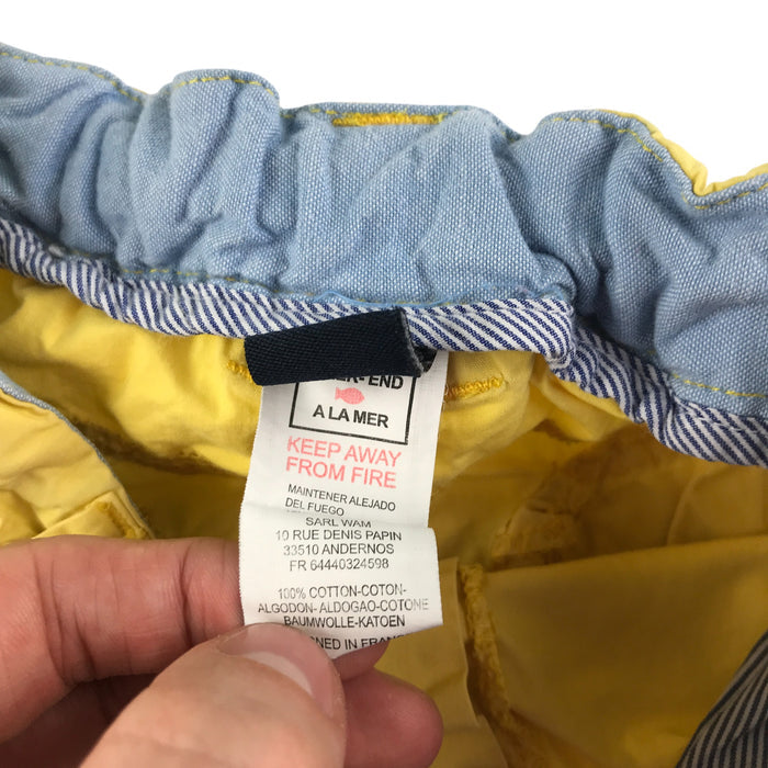 Week-end 5-6 years yellow cargo style cotton shorts