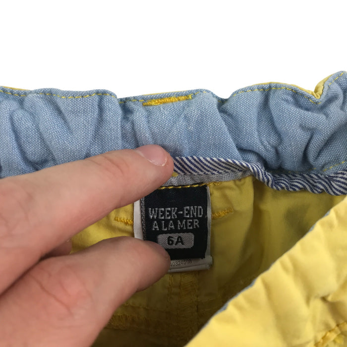 Week-end 5-6 years yellow cargo style cotton shorts