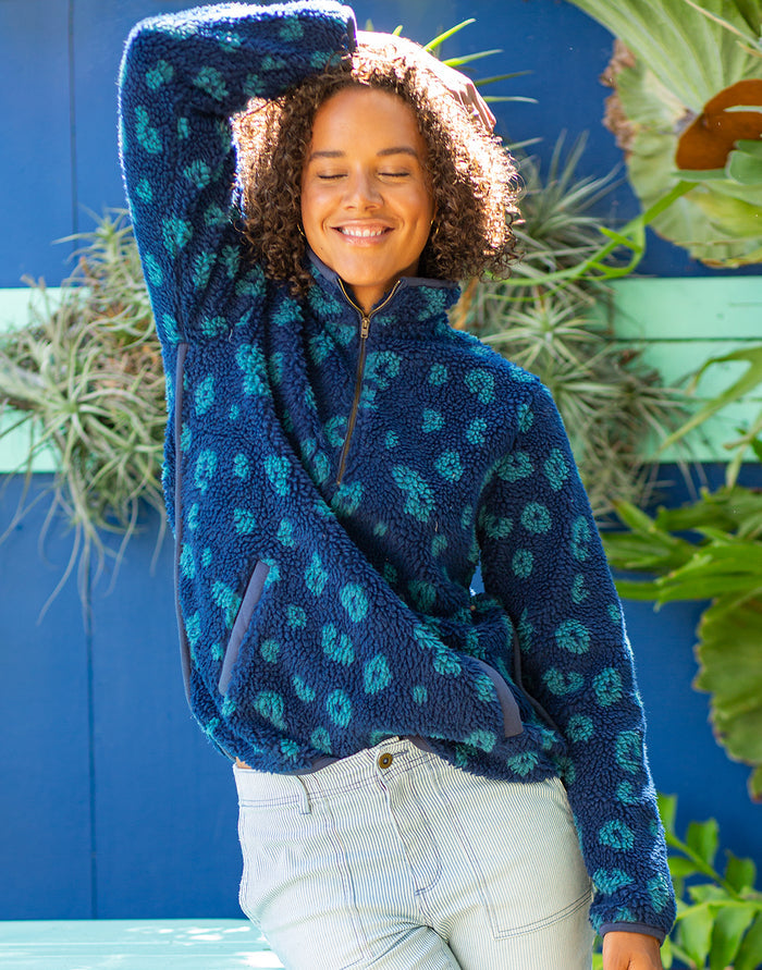 Westport Jacquard Tunic: Navy Leopard - FINAL SALE
