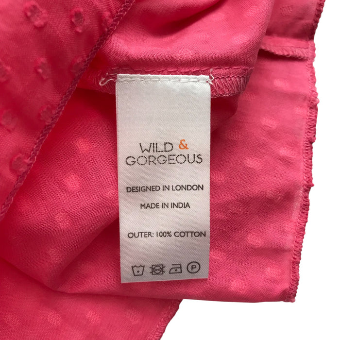 Wild & Gorgeous 10-11 years pink textured orange drawstrings blouse