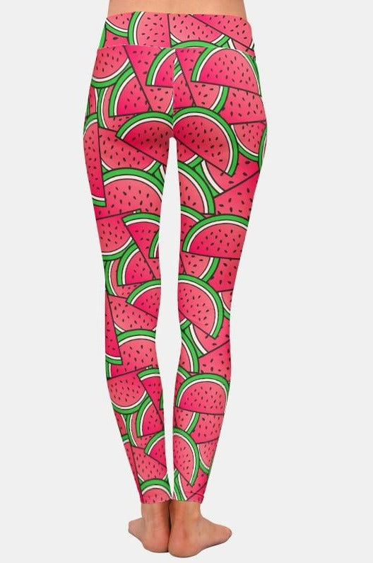 Womens AHH-MAZ-ING Summer 3D Watermelon Printed Leggings