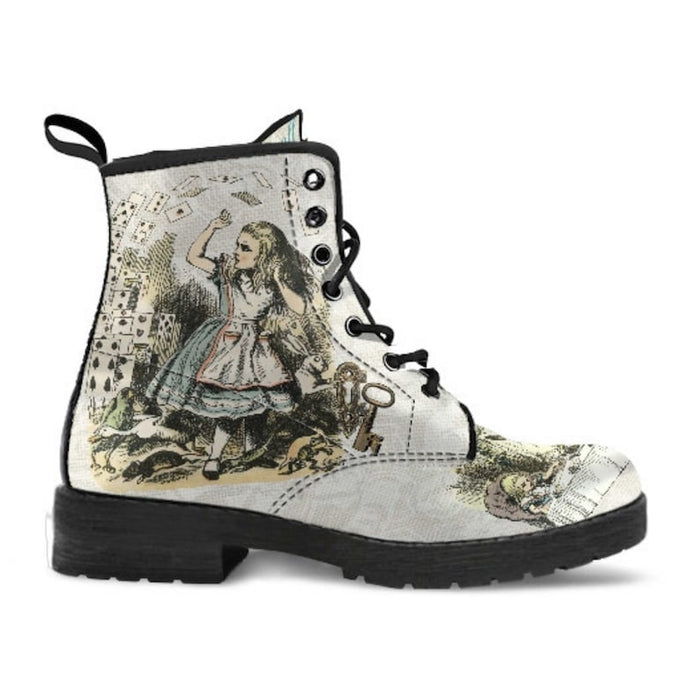 Womens Ankle AIW White Low Heel Boots