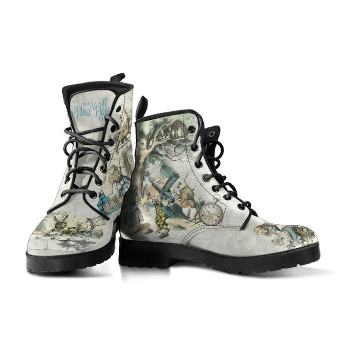 Womens Ankle AIW White Low Heel Boots