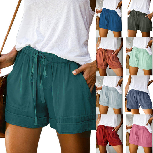 Womens Comfy Drawstring Casual Shorts With Pockets