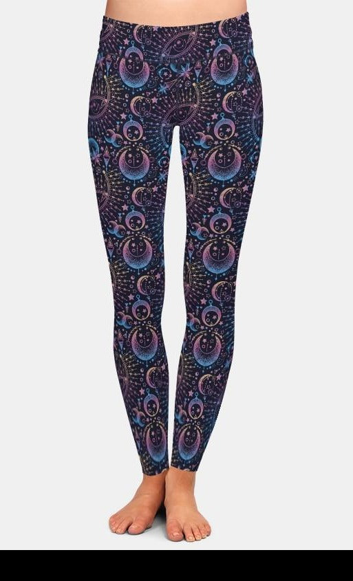 Womens Fashion Astronomical Geometry Leggings