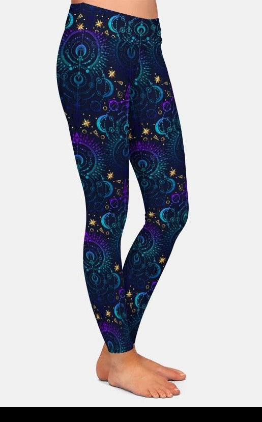Womens Fashion Astronomical Geometry Leggings