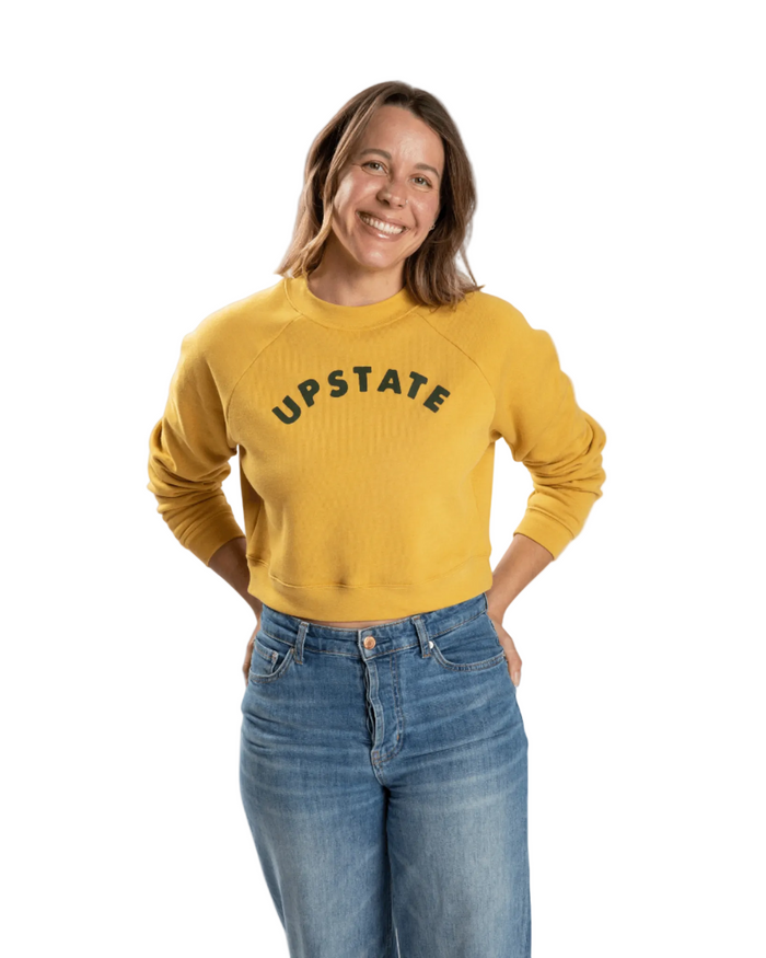 Women's Upstate Arch Crop Crewneck - Heather Mustard