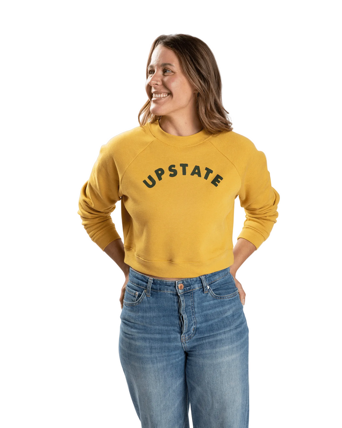 Women's Upstate Arch Crop Crewneck - Heather Mustard