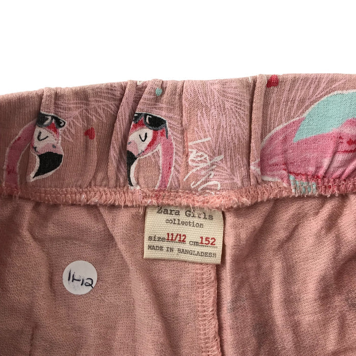 Zara 11 years pink cotton flamingo print shorts