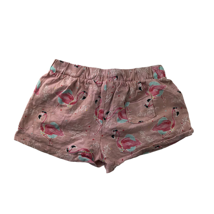 Zara 11 years pink cotton flamingo print shorts