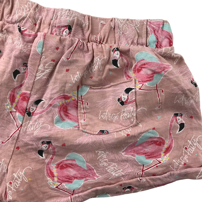 Zara 11 years pink cotton flamingo print shorts