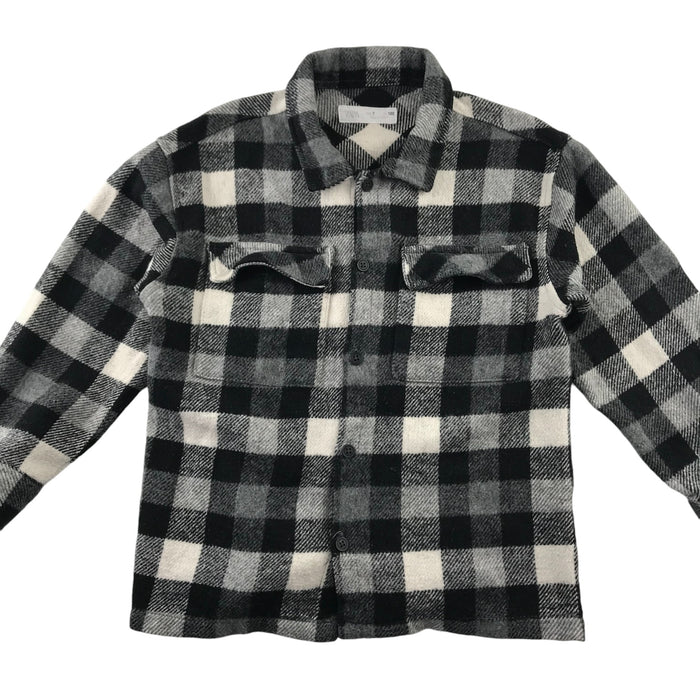 Zara 6-7 years black and white checked with front pockets shirt