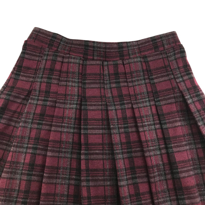 Zara 8-9 year burgundy checked pleated skirt