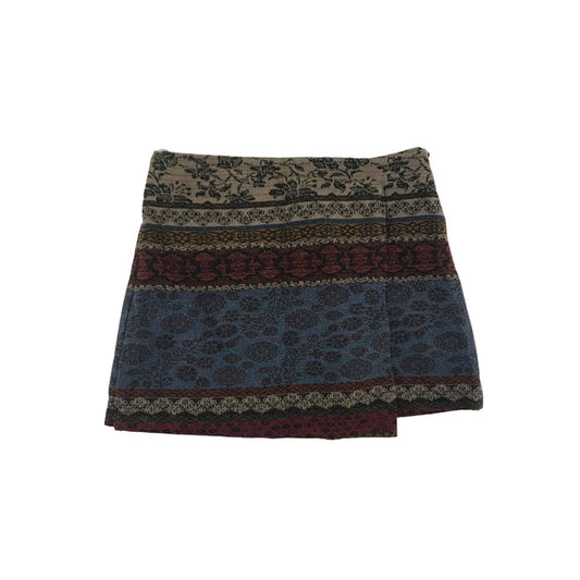 Zara Skirt Age 5-6 Brown and burgundy Knit Pattern