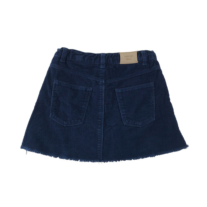 Zara Skirt Age 6 Navy Blue Corduroy Cotton
