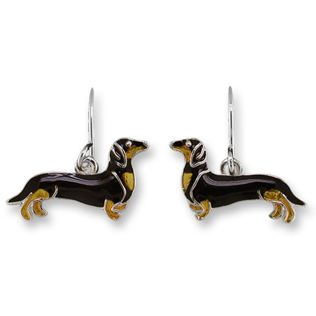 Zarlite by Zarah Co - Black Dachshund Dangle Drop Earrings