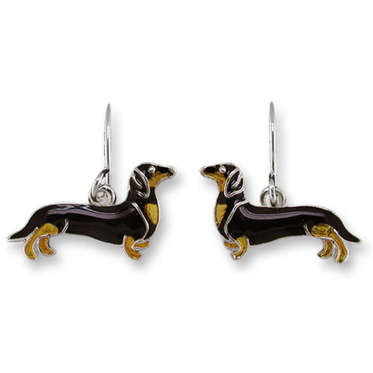 Zarlite by Zarah Co - Black Dachshund Dangle Drop Earrings