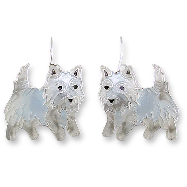 Zarlite by Zarah Co - West Highland White Terrier Westie Dog Dangle Drop Earrings