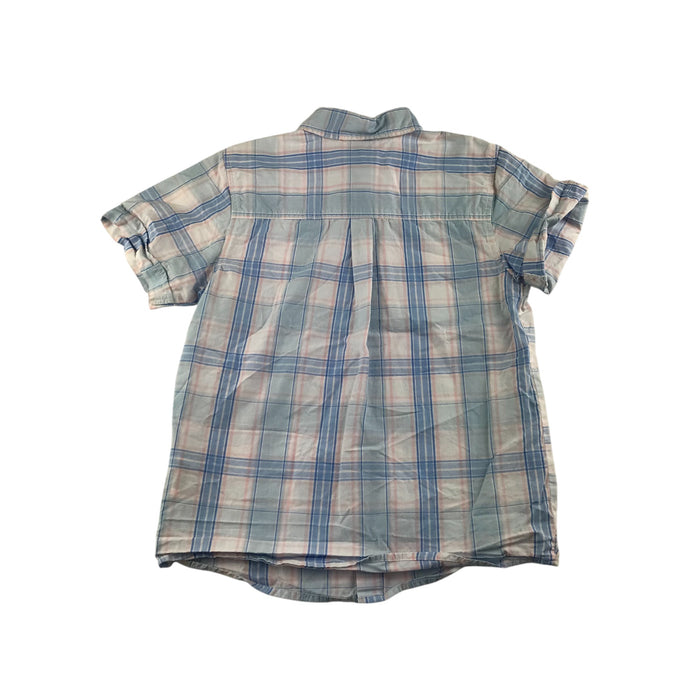 ZY 7-8 years white pink and blue checked cotton shirt